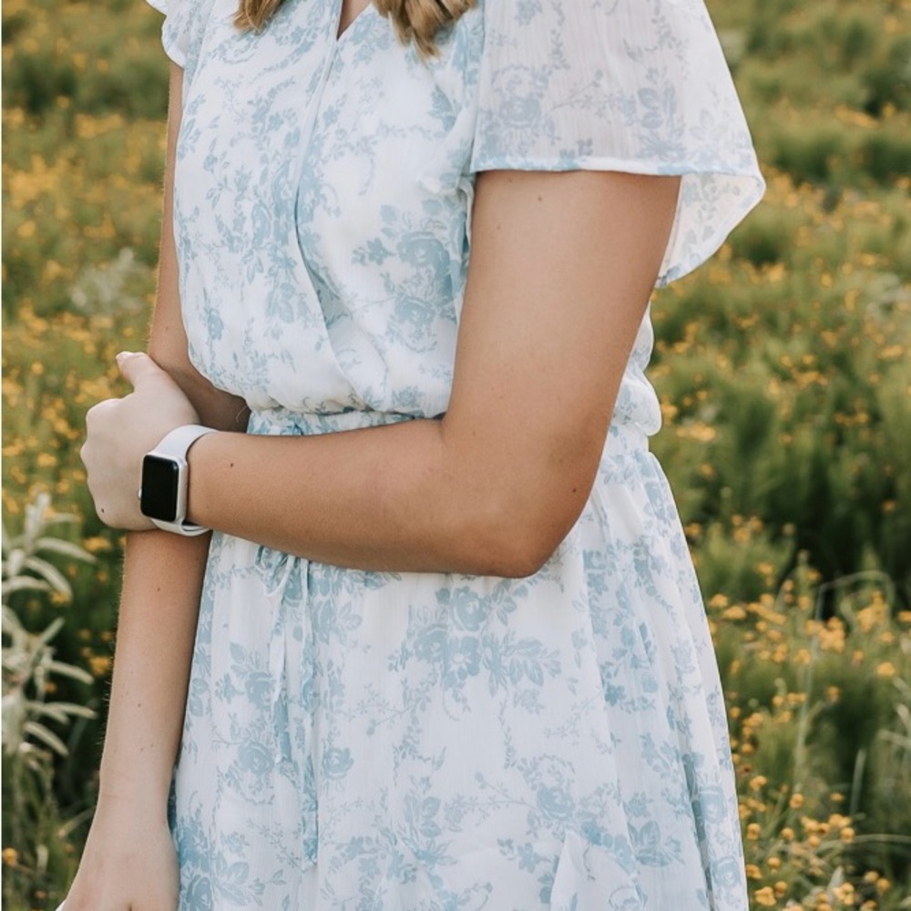 Floral Blue and White Dress (romper)